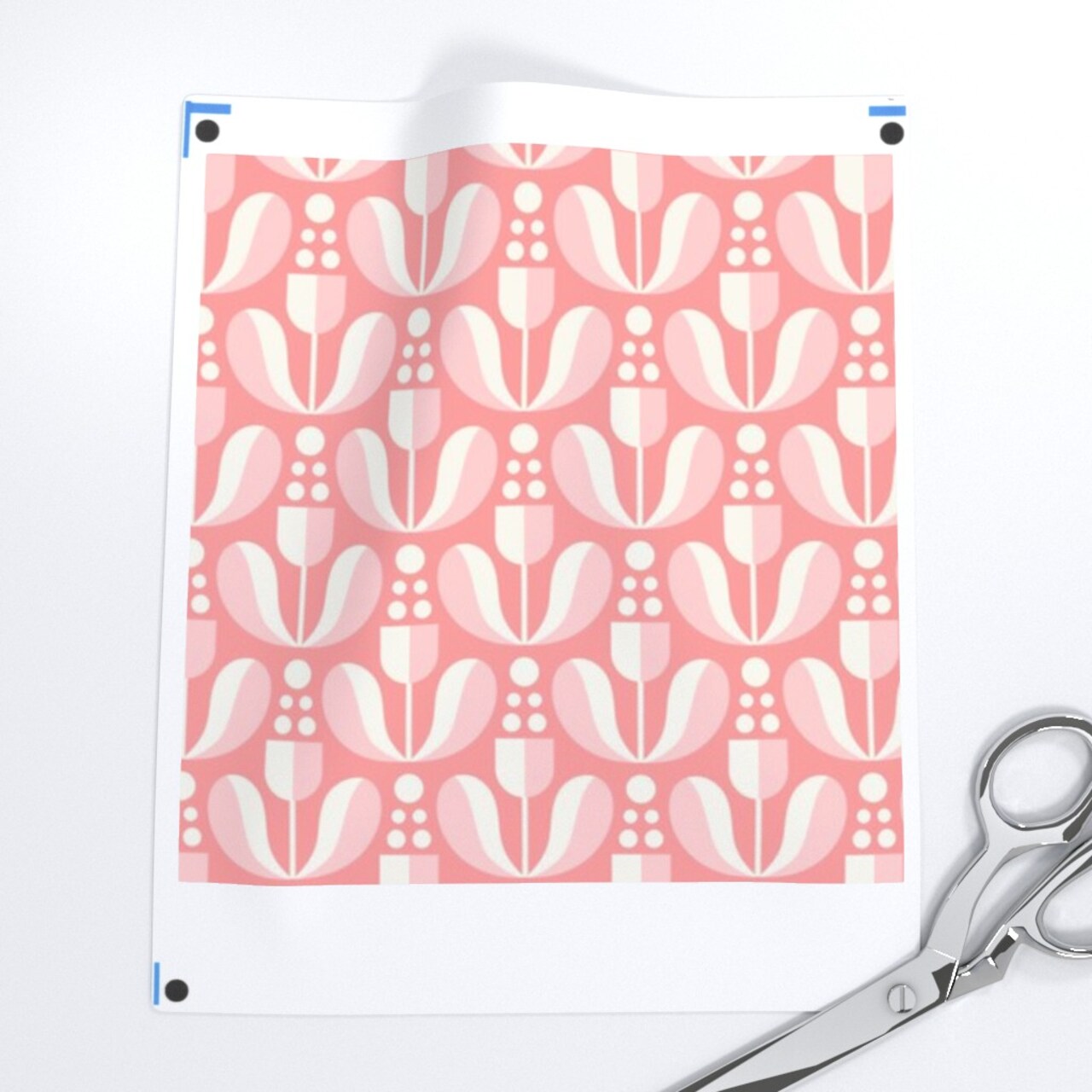 Pink Whimsical Botanical Retro Scandi Custom Printed Fabric by Spoonflower Various Fabrics by the Yard or Fat Quarter
